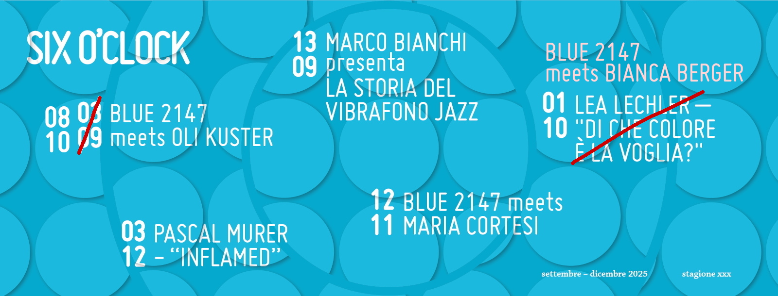 banner concerti six o'clock autunno 2025 losone