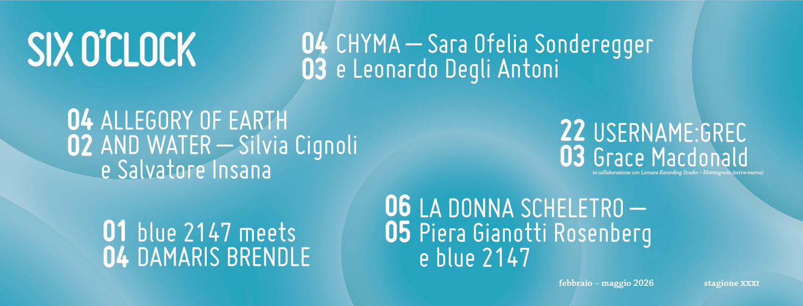 banner concerti six o'clock primavera 2026 losone
